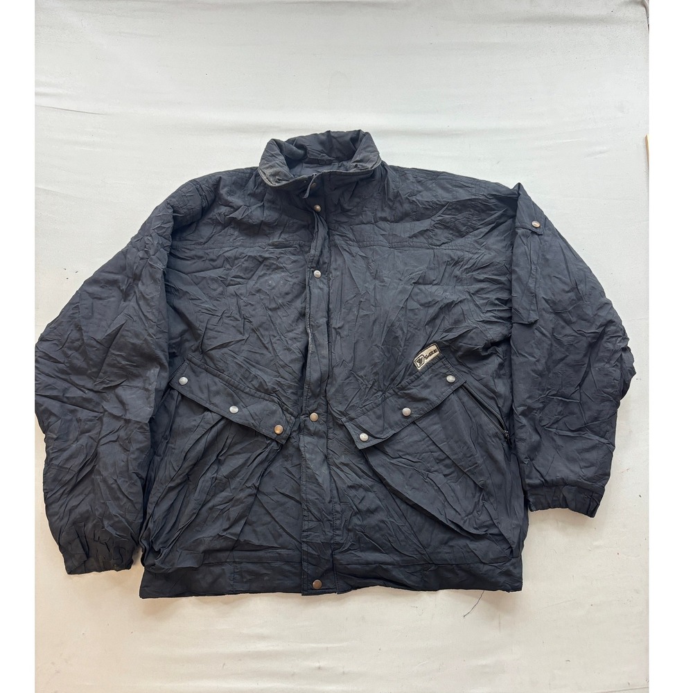 Vintage Sare Italy Utility Jacket Black Mens XL Made in Italy Gorpcore Bomber